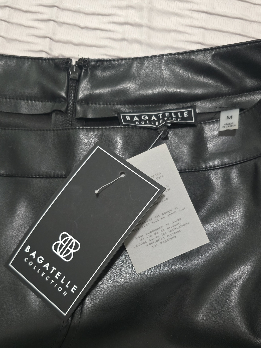 bagatelle Black Faux Leather High-Waist Pencil Skirt